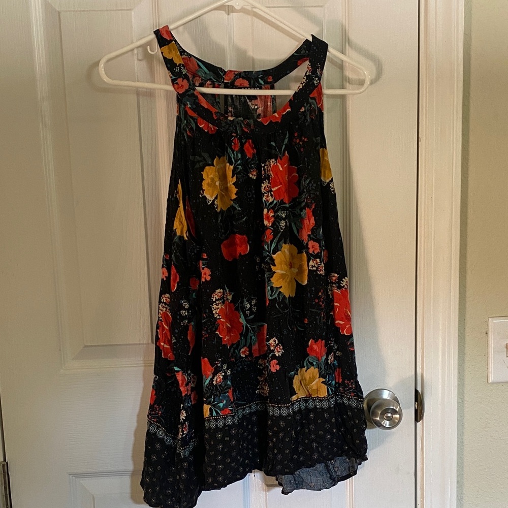 Torrid Floral Sleeveless Blouse - Black, Red, Yellow